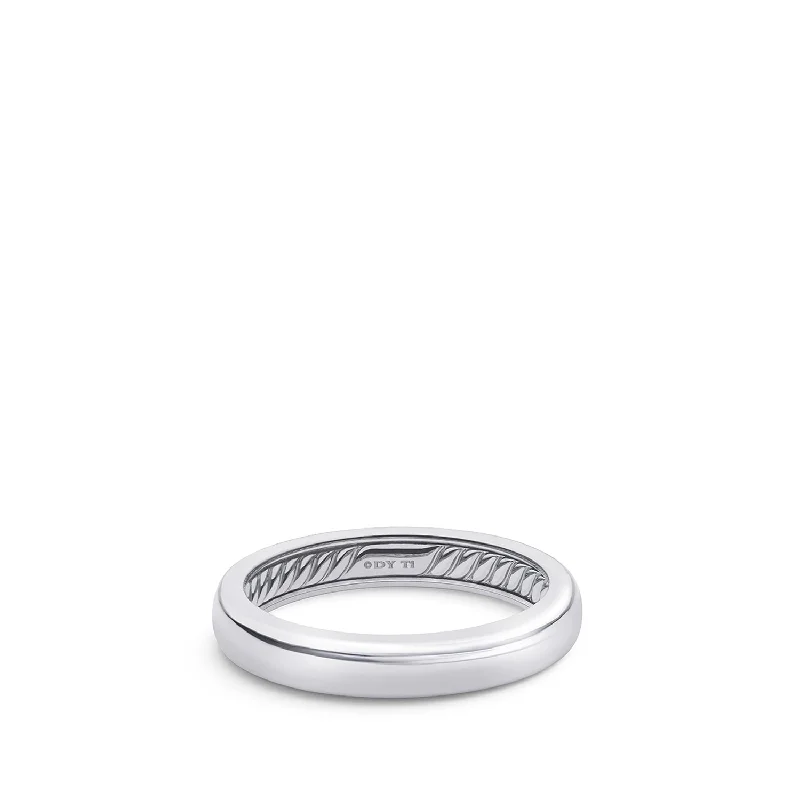 Affordable Luxury Jewelry – Style At A Great Price DY Classic Band Ring in Grey Titanium\, 4mm