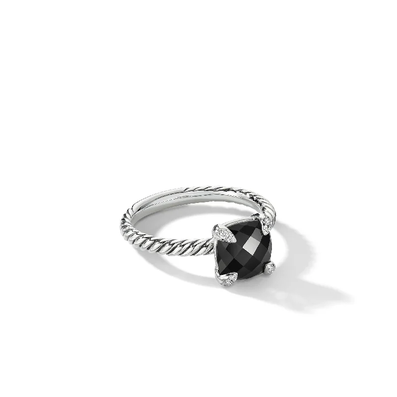 The Biggest Jewelry Sale Of The Year Is Here Chatelaine® Ring in Sterling Silver with Black Onyx and Diamonds\, 8mm