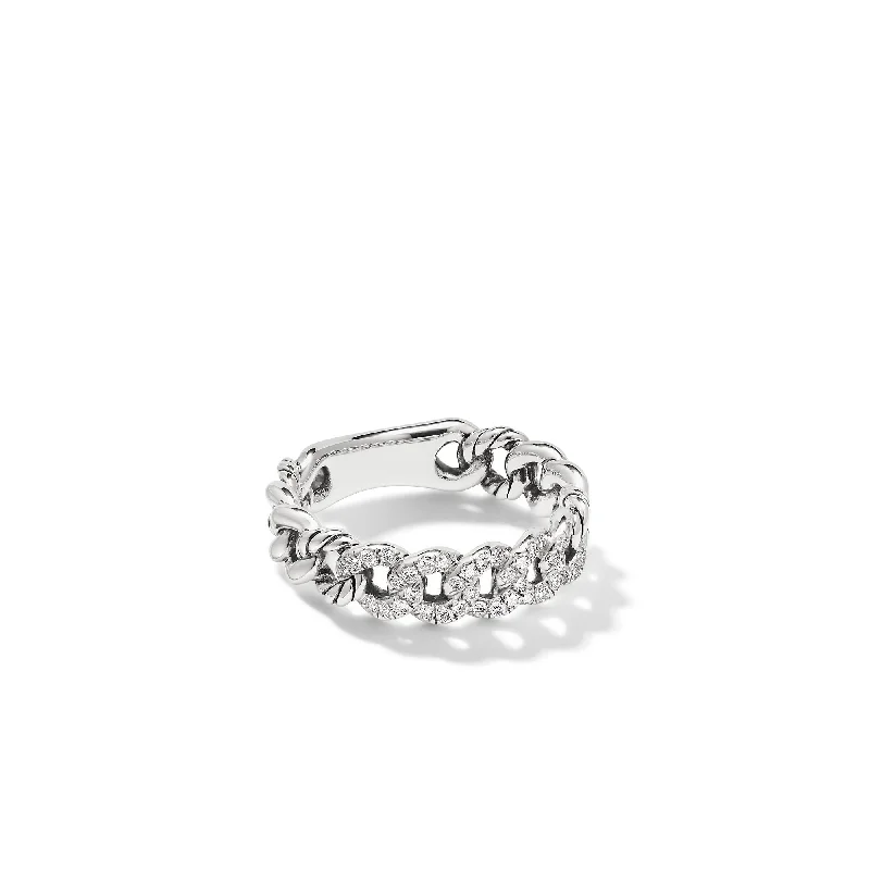 Unique Jewelry For Less – Shop The Sale Now Belmont® Curb Link Band Ring in Sterling Silver with Diamonds\, 5mm