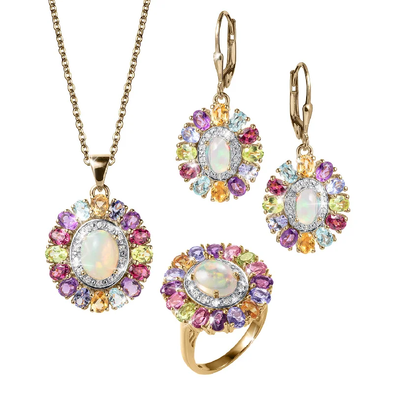 Get The Sparkle You Love At Prices You Adore Rainbow Opal 3-Piece Collection