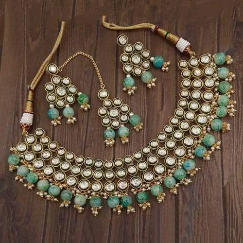 Trending Jewelry Now Available At Exclusive Prices Round Meena Kundan Choker Necklace Set