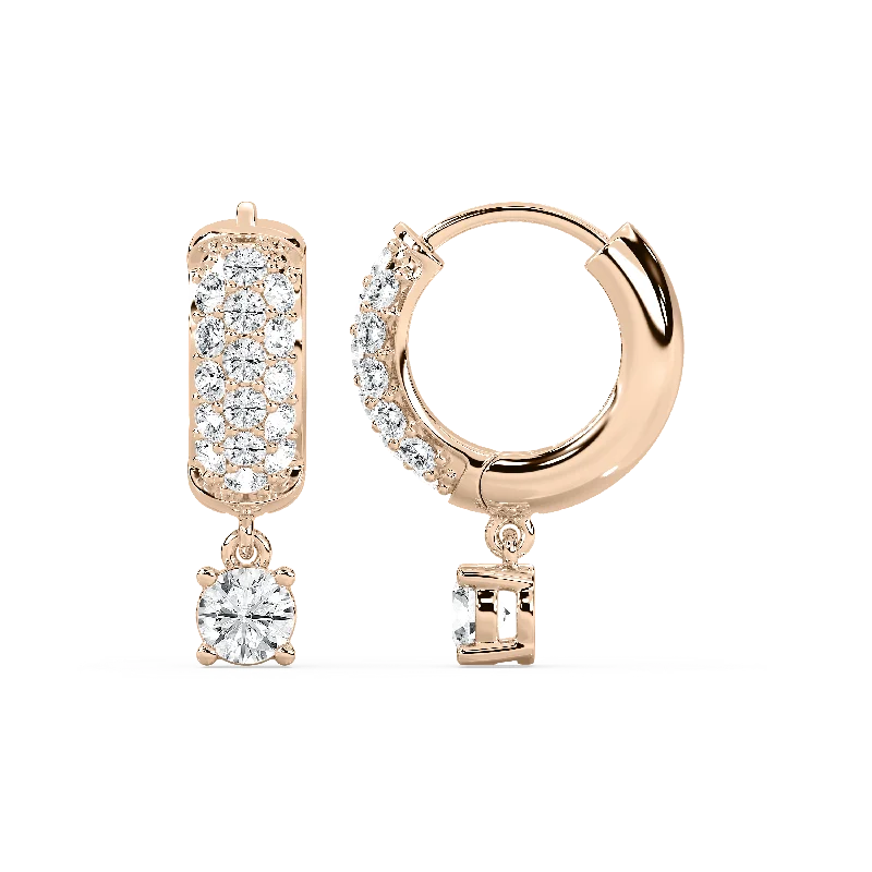 Discounted Jewelry For A Glamorous Look Solitaire Drop Pavé Hoop